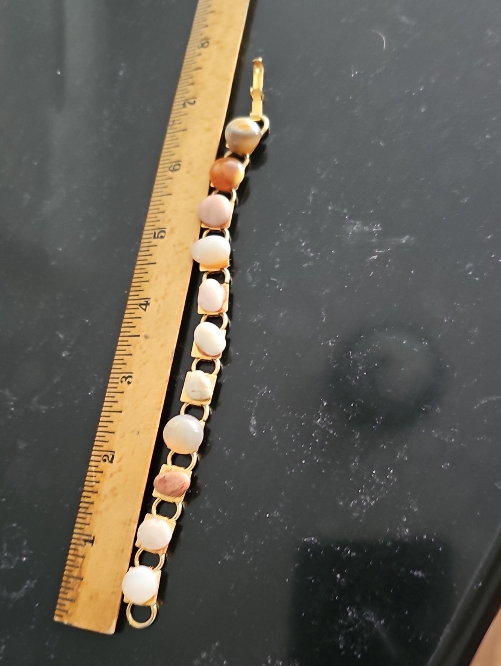 Vintage Handmade Polished Stone Bracelet.